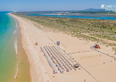 Sandy beach in Tavira